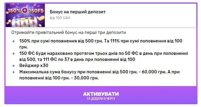 Почни з плюса – Вітальний бонус в казино Ферст 15 перший депозит у Ферст казино