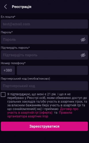 Поля для заповнення