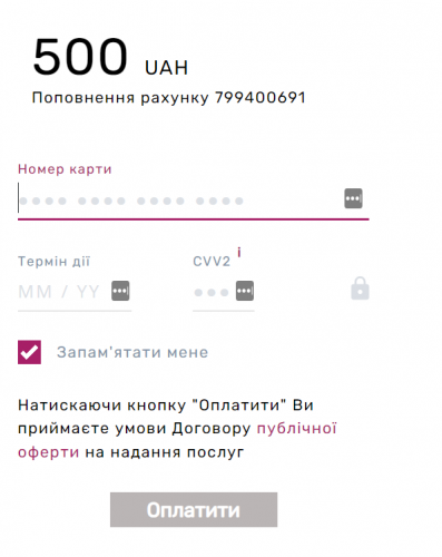 Депозит з карти