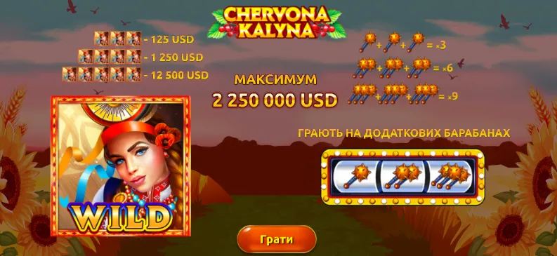 Обзор казино GGbet UA 11 Ігровий автомат Chervona Kalyna у ГГБет