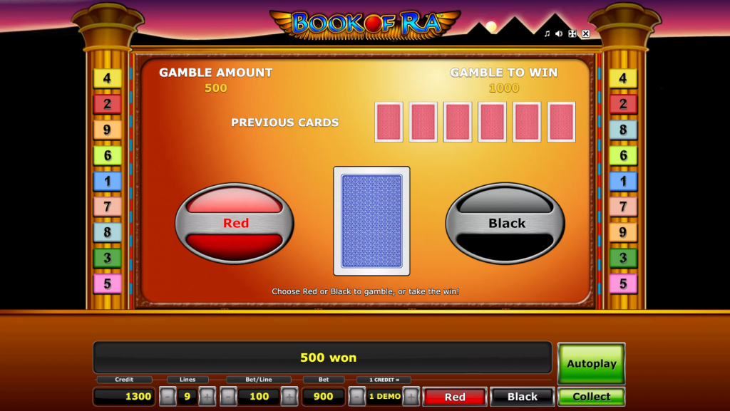 Огляд ігрового автомата Book of Ra 3 Функція Gamble слота Book of Ra