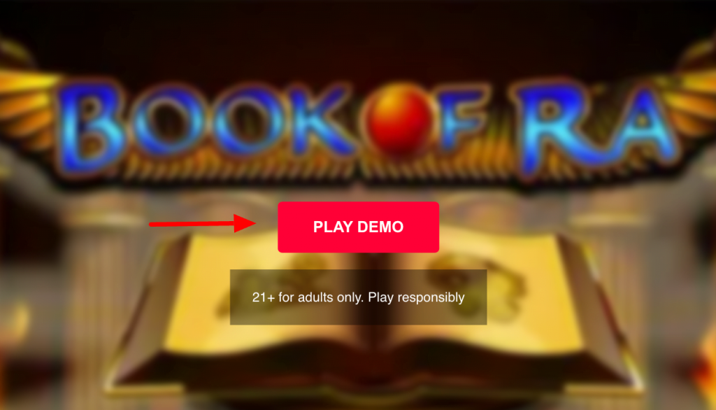Огляд ігрового автомата Book of Ra 4 Кнопка Play Demo для старту демо гри
